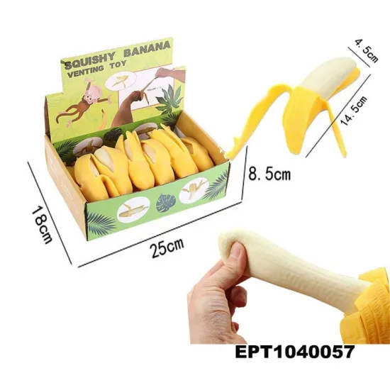 Promotional Sensory Fidget Banana Stress Toy for Office, Home, Parties & Gifts