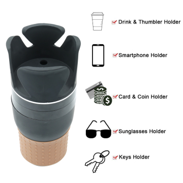 Adattatore per tazza per auto a rotazione a 360 gradi multifunzionale da 5 in 1