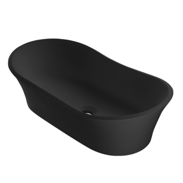 Black Solid Surface Bathroom Countertop Washbasin