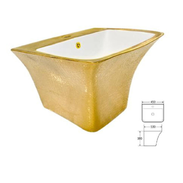 Gold Wall Hung Basin Wash Basins