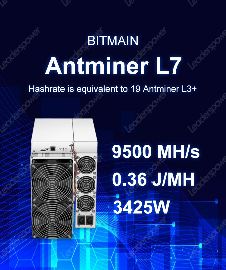 Blockchain LTC Miner Bitmain Antminer L7 9500Mh / s