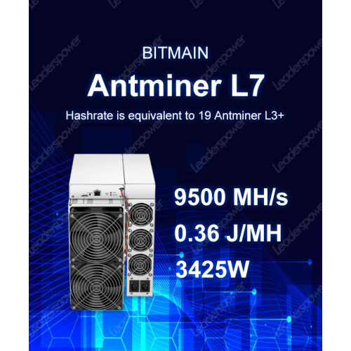 Cadena de bloques LTC Miner Bitmain Antminer L7 9500Mh / s