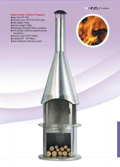 Outdoor BBQ Grill with smoke extractor heater Fireplace FP-001