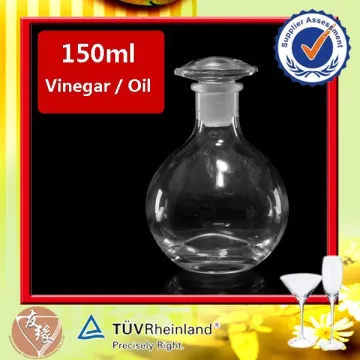 Customized round 150ml glass vinegar cruet with cork lid