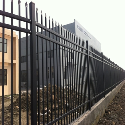 spear top tubular zinc corten steel fence