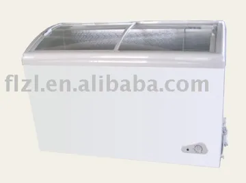 259L Curve glass door showcase freezer glass door refrigerator freezer