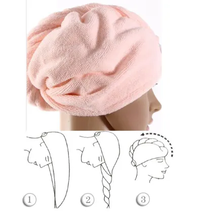 Microfiber Hair Wraps Towel Fast Dry Head Cap
