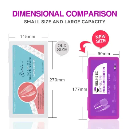 Soak Off Long Coffin Full Cover Nail Tips Artificial Fingernails