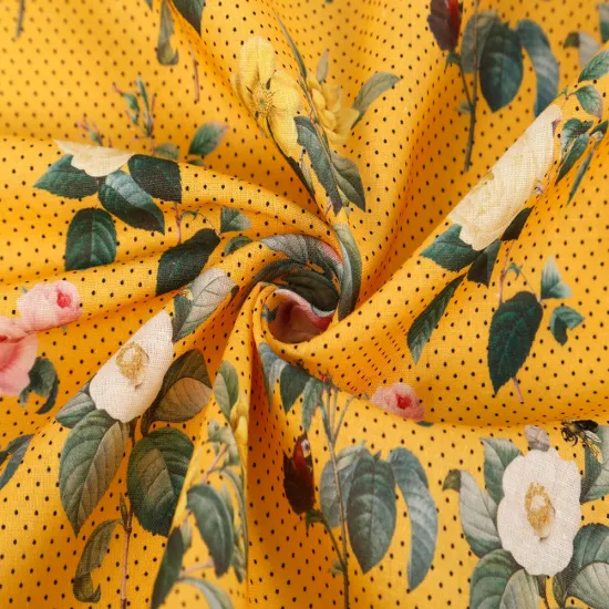 High Quality 55% Linen 45% Cotton Pigment Printed Fabric