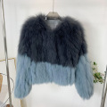 Vertical car heavy clashing fur coat female