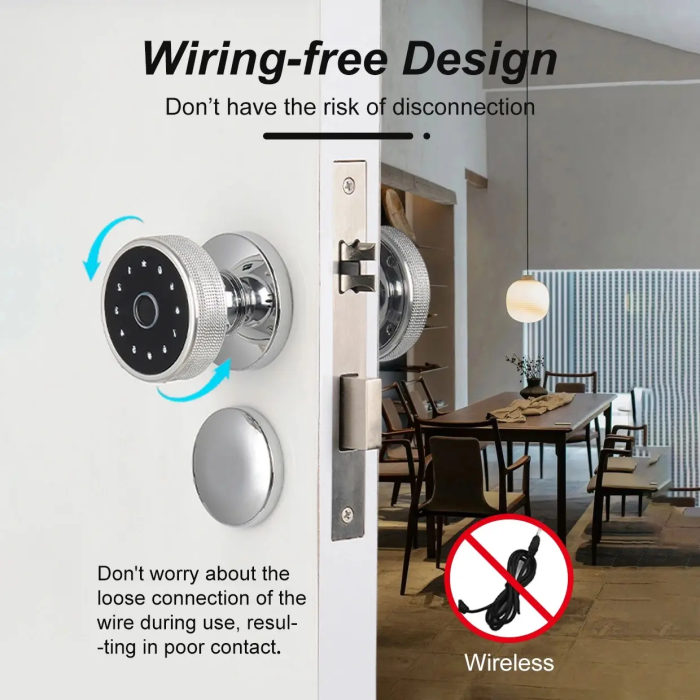 Smart Tuya Deadbolt Электронная серебряная ручка