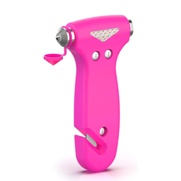 Mini Car Safety Hammer - Pink: Emergency Escape Tool with Seat Belt Cutter and Seatbelt Hook