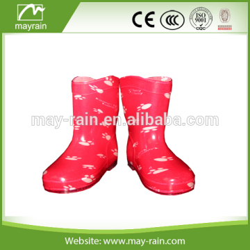 RED PATTERN PVC POLYESTER RAINBOOT OF KIDS