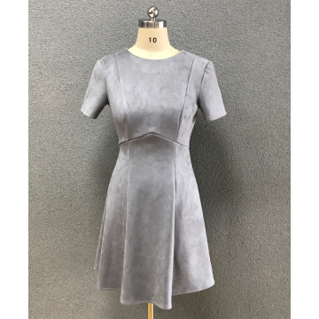 women's grey suede dress