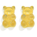 Resin  Cute Glitter Gummy  Bear Kawaii Charms Beads Flatback Cabochon  For DIY Earrings Decor slime Accessory