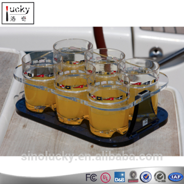 Clear Acrylic Glass In Drinks Serving Tray Display Stand Shelf