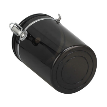 Black Transparent plastic canister
