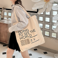 Large Capacity Simple Canvas Bag for Classes Shoulder Bag