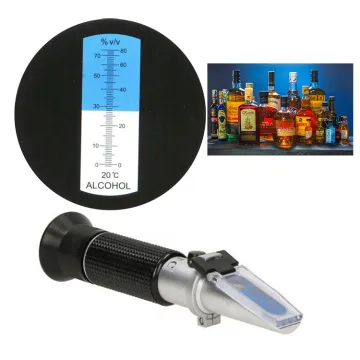 Alcohol Handheld Optical Tester with ATC for Grape Wine Making - 60-80% Alcohol Range, Pure Aluminium
