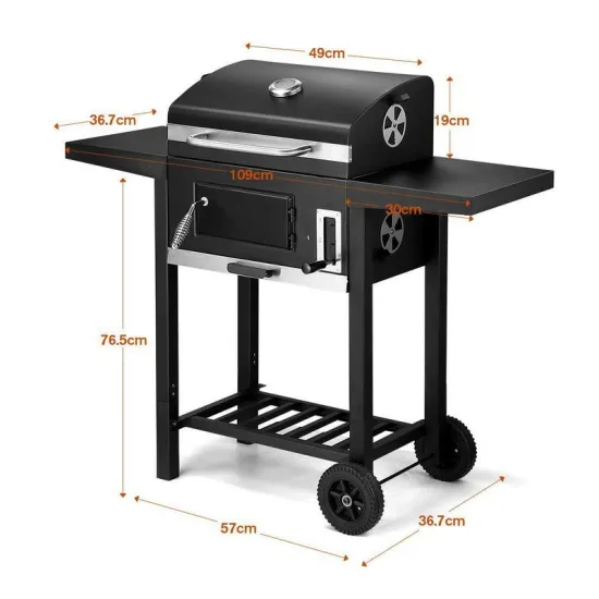 portable woodfired outdoor camping rotisserie charcoal large grill roaster oven barbecue grill smokeless bbq grill