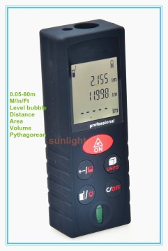 80m Economical Laser Distance Meter Laser Range Finder M/In/Ft Three Units with Level Bubble