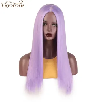 Vigorous Cosplay Party Wigs Long Straight Wigs Synthetic Purple Color Women's Wig Middle Part Hair Wholesale Price