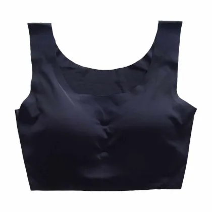 Wireless Ladies Ice Silk Push-Up Bra for Fitness Yoga Latex Underwear