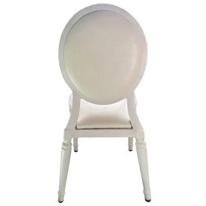Aluminium White Round Back Hotel Wedding Upholstered Louis XV Wedding Chair