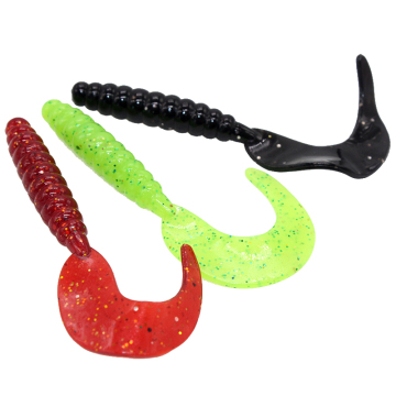 Soft Plastic Lure with Spiral Tail for Easy Trout Fishing