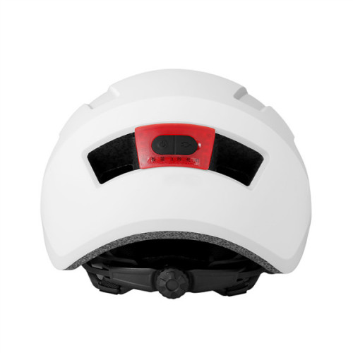 New White Inmold Road Bicycle Helmet With Led