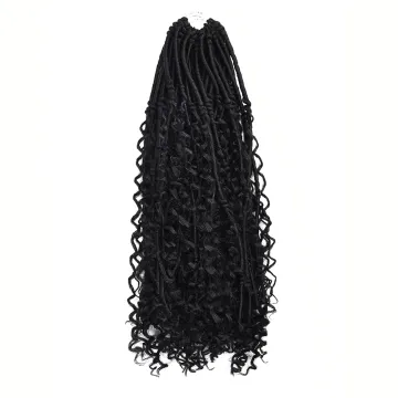 Hippie Locs  Boho Style Synthetic Braids Hair Extensions Faux Locs Crochet With Curly Hair 20 Inch Goddess Locs Crochet Hair