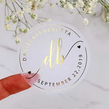 Clear Vinyl Gold sticker labels