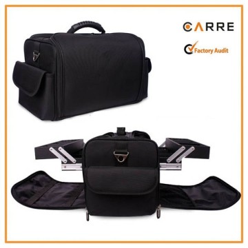 professional makeup artist soft sided nylon cosmetic case with compartments