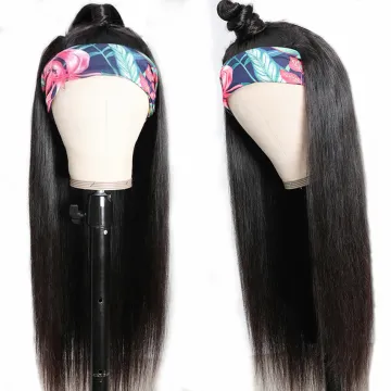 YesWigs Brazilian Raw Human Virgin Remy Hair Headband Wig Vendor Wholesale Machine Made None Lace Glueless Wig Customized Styles