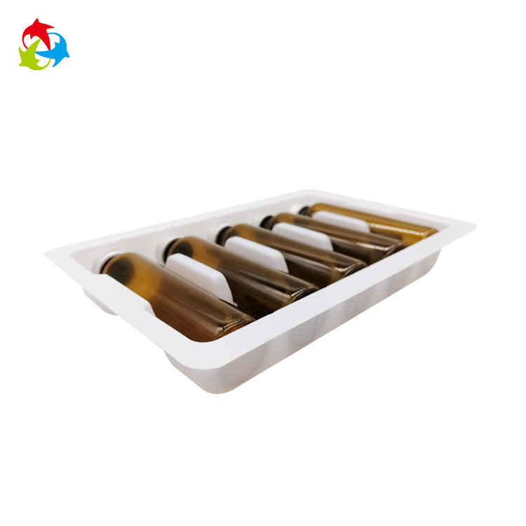 Custom medical white PET ampoule plastic blister tray