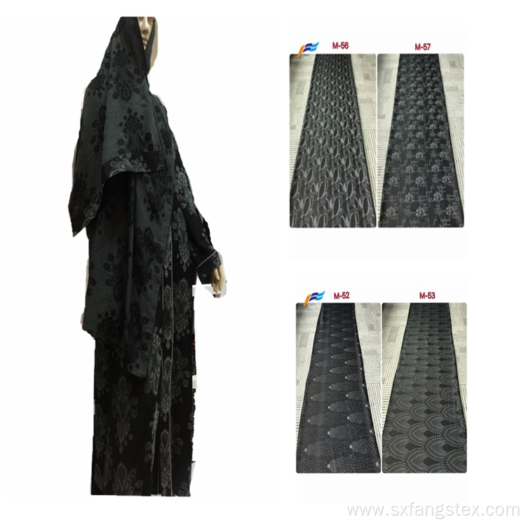 Islamic Muslim Rayon PolyesterJacquard Black Abaya Fabric
