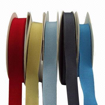 Cotton grosgrain ribbon with various colors and widths