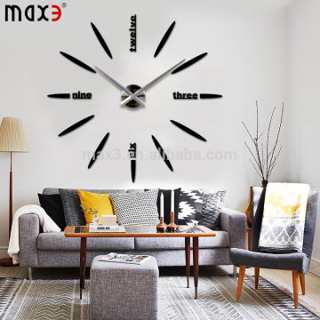 2017 12S012-B high quality clock international time wall sticker clock for living room