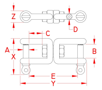 drawing of jaw and jaw swivel