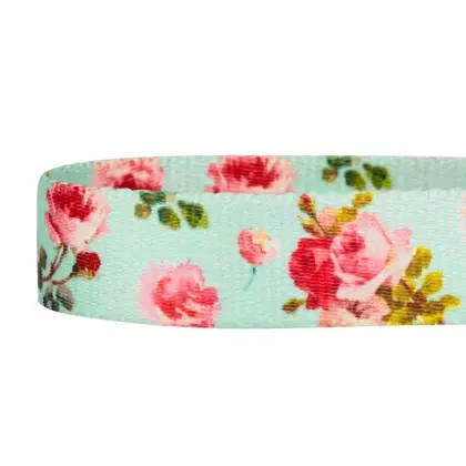 Dog Leash Print Turquoise Scent Inspired Floral Rose