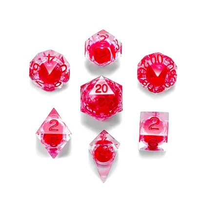 Custom Liquid Center Eyeball D&D Sharp Edge Resin Dice Set
