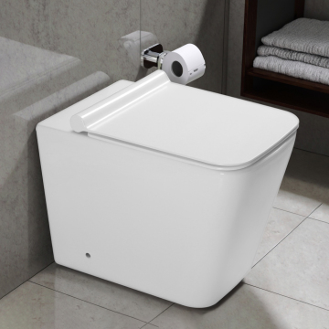 Modern Ceramic Rimless P-Trap Drain One Piece Floor Standing Toilet Bowl