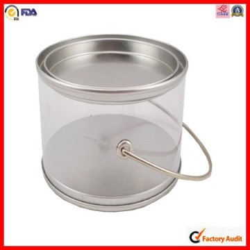 high quality clear pvc tin pail with handle