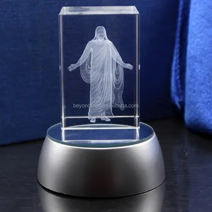 Wholesale 3D Crystal Glass Cubes for Religious Gifts