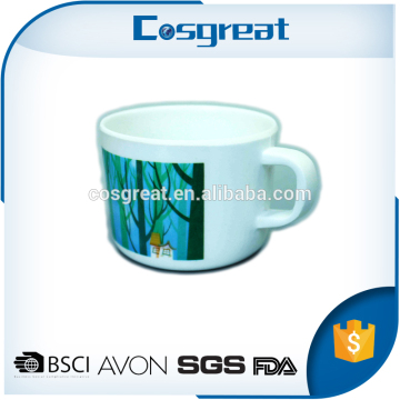 SGS certification eco friendly reusable melamine custom printed tea cups and saucers wholesale