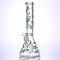 35 cm/13.8in, Hippiesglass, 2 colores de vaso de vaso de vidrio con piña y engranaje de dibujos animados, tubería de agua de vidrio de borosilicato, cachimba de vidrio