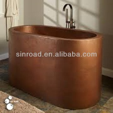 tin finish copper bathtub