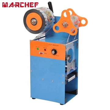 Profesional CE Commercial Susu Plastik Cangkir Film Semi-Auto Sealer Mesin