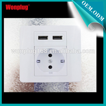 2015 Dual USB Wall Socket USB Electrical 2.1A TVU VDE Approval New Outlet USB