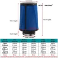 Filtro aria auto universale da 245 mm in altezza